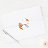 Liefde op het Eerste Spritz Citrus Sinaasappel Bru Ronde Sticker (Envelop)