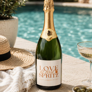 Liefde Op Het Eerste Spritz Jonggezellenfeest Sparkling Wijnetiket
