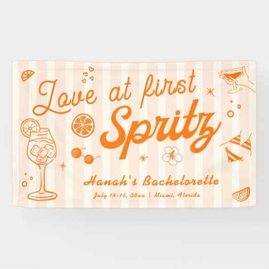 Liefde op het Eerste Spritz Jonggezellenfeest Verw Spandoek (Horizontaal)