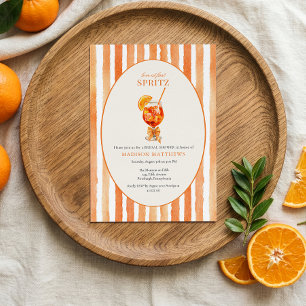 Liefde Op Het Eerste Spritz Oranje Bruidsuitnodigi Kaart