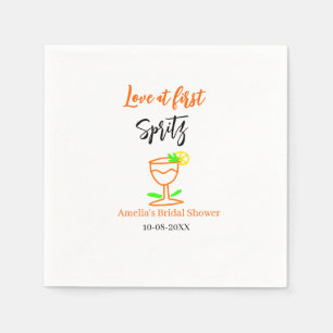 Liefde op het eerste spritz oranje zwarte bruids d servet