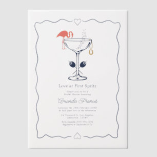 Liefde Op Het Eerste Spritz Preppy Bruidsfeest Vellum Uitnodigingen