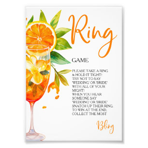 Liefde op het Eerste Spritz Ring Game Jachtringen Foto Afdruk