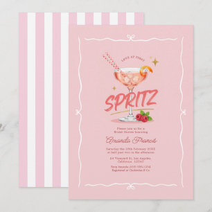 Liefde Op Het Eerste Spritz Roze Preppy Bruidsfees Kaart