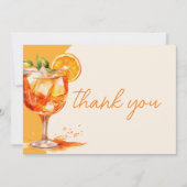 Liefde op het Eerste Spritz Sinaasappelkleurige Br Bedankkaart (Voorkant)