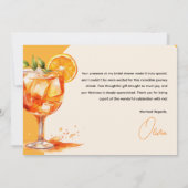 Liefde op het Eerste Spritz Sinaasappelkleurige Br Bedankkaart (Achterkant)