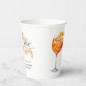 Liefde Op Het Eerste Spritz Zomer Cocktail Bruidsf Papieren Bekers (Rechts)