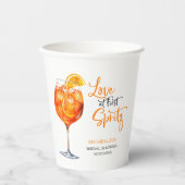 Liefde Op Het Eerste Spritz Zomer Cocktail Bruidsf Papieren Bekers (Voorkant)