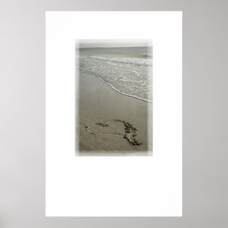 Liefde op het Poster van de Beach Print [met Witte