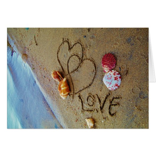 Liefde op het strand met hart (Voorkant Horizontaal)