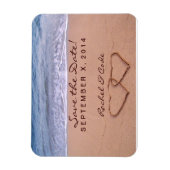 Liefde op het strand sparen de datum magneet (Verticaal)