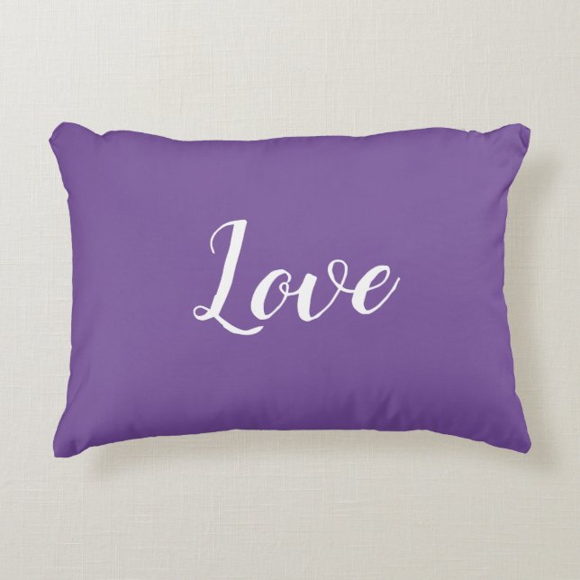 "Liefde" op  Paarse Accent Pillow Kussen (Voorkant)