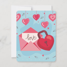 Liefde op slot feestdagenkaart