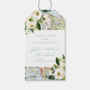 Liefde over de hele wereld — Floral Map Favor Cadeaulabel