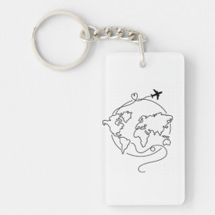 🌍 Liefde over de hele wereld ✈️ Sleutelhanger