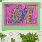 Liefde over fornuis keukenhanddoek (Gevouwen)