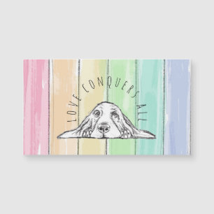 liefde overwint alles hond regenboog basset hound