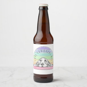 liefde overwint alles hond regenboog basset hound bier etiket