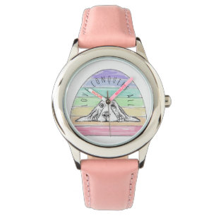 liefde overwint alles hond regenboog basset hound horloge