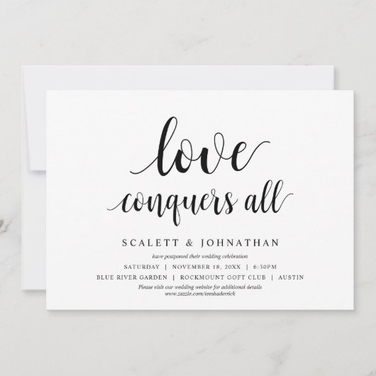 Liefde overwint alles, Huwelijk Wijzig de datum ka Kaart (Voorkant)