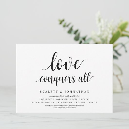 Liefde overwint alles, Huwelijk Wijzig de datum ka Kaart (Staand voorkant)