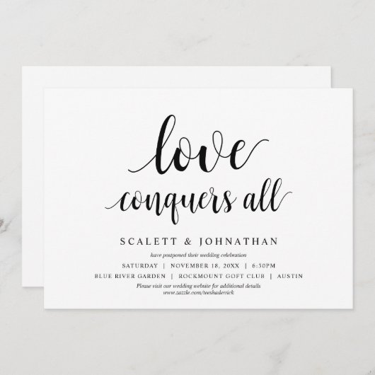 Liefde overwint alles, Huwelijk Wijzig de datum ka Kaart (Voorkant / Achterkant)