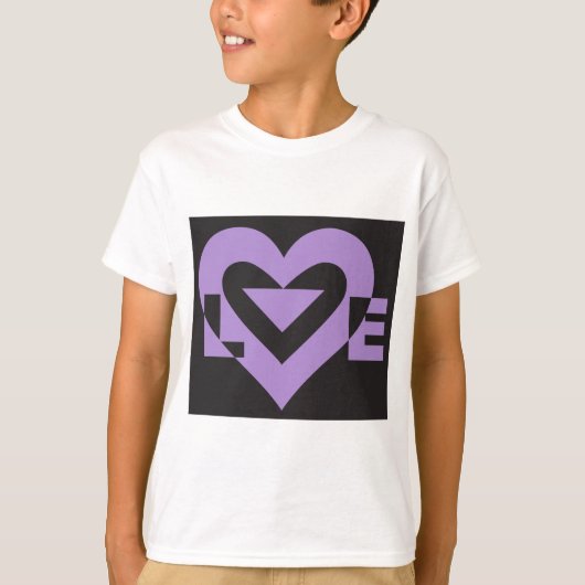 Liefde Paars op zwart T-shirt (Voorkant)