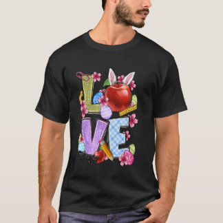 Liefde Paashaas Leraar Schattige Konijn Lente Scho T-shirt