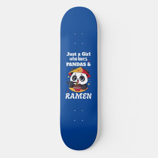 Liefde Panda's en Ramen (witte tekst) Skateboard (Voorkant)