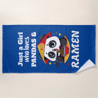 Liefde Panda's en Ramen (witte tekst) Strandlaken