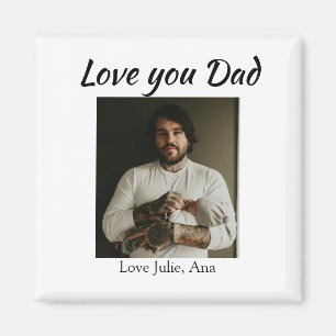 liefde papa vaderdag foto naam eenvoudig magneet
