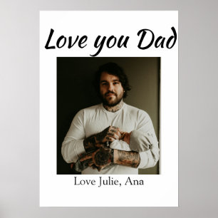 liefde papa vaderdag foto naam eenvoudig poster