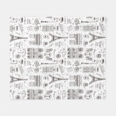 Liefde Parijs Franse iconen Fleece Deken (Voorkant (Horizontaal))