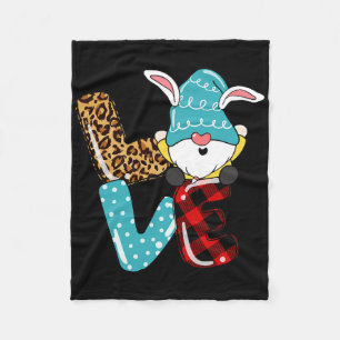 Liefde Pasen Kabouter Luipaard Geruit Liefde Pasen Fleece Deken