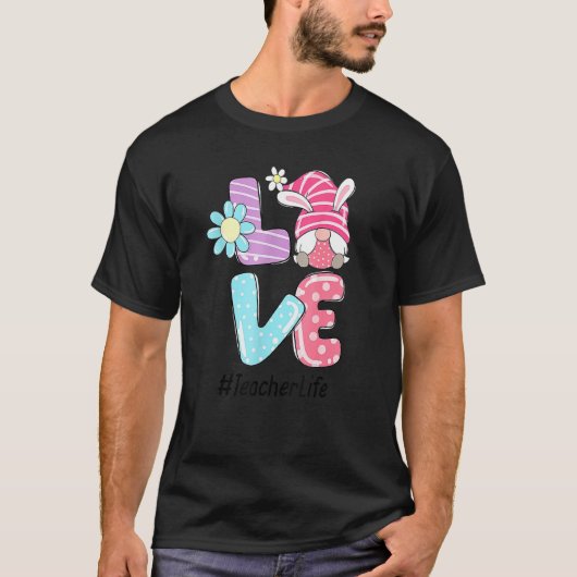 Liefde Pasen Leraar Leven Gnome Leraar Pasen T-shirt (Voorkant)