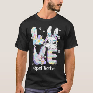 Liefde Pasen Speed Leraar Bunny Schattig Gezicht G T-shirt