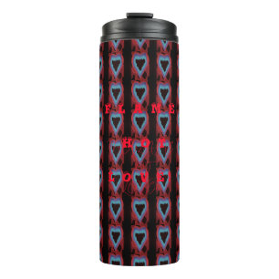 Liefde passie hot art ontwerp rood mistig blauw thermosbeker