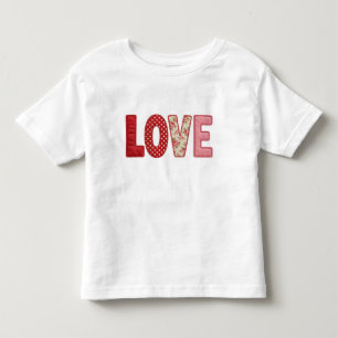 Liefde Patchwork Gequiltede PNG Textiel Naai Ontwe Kinder Shirts