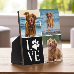 Liefde Paw Hond Liefhebber 3 Foto Collage Huisdier Fotoplaat