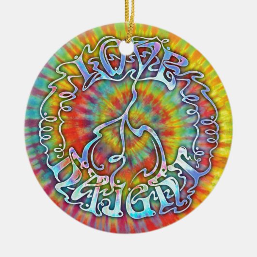 Liefde Peace Haight Keramisch Ornament (Voorkant)