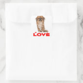 Liefde Pekingese Puppy Dog Red Heart Sticker / zee (Tas)