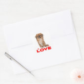 Liefde Pekingese Puppy Dog Red Heart Sticker / zee (Envelop)