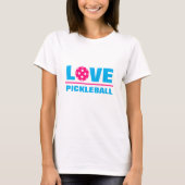 Liefde Pickleball wit sport t shirt voor vrouwen (Voorkant)