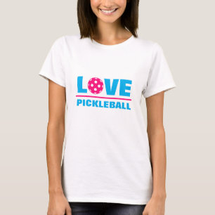 Liefde Pickleball wit sport t shirt voor vrouwen