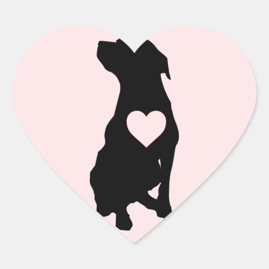 Liefde Pitbulls Roze Hart Stickers (Voorkant)