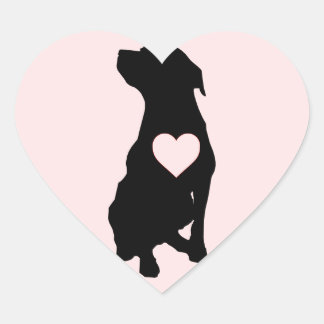 Liefde Pitbulls Roze Hart Stickers