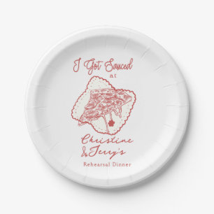 Liefde & Pizza Informele proefhuwelijksdiner Papieren Bordje