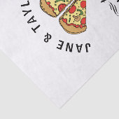 Liefde Pizza Koppels Namen Tissuepapier (Detail)