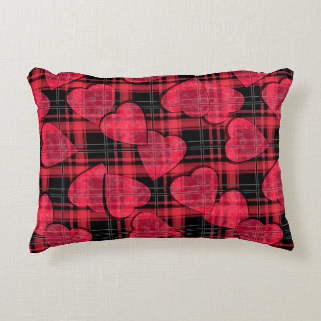Liefde plaid accent kussen (Voorkant)