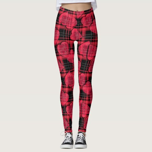 Liefde plaid leggings (Voorkant)